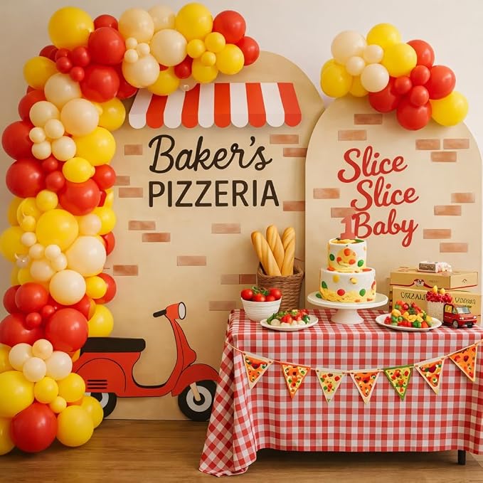 Pizza Party Balloon Arch Garland Kit - Image 3