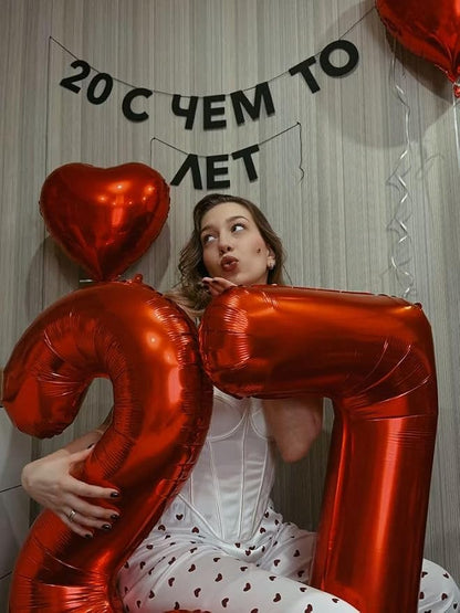 Numbers 23 Balloon 40Inch Red Balloons - Image 3