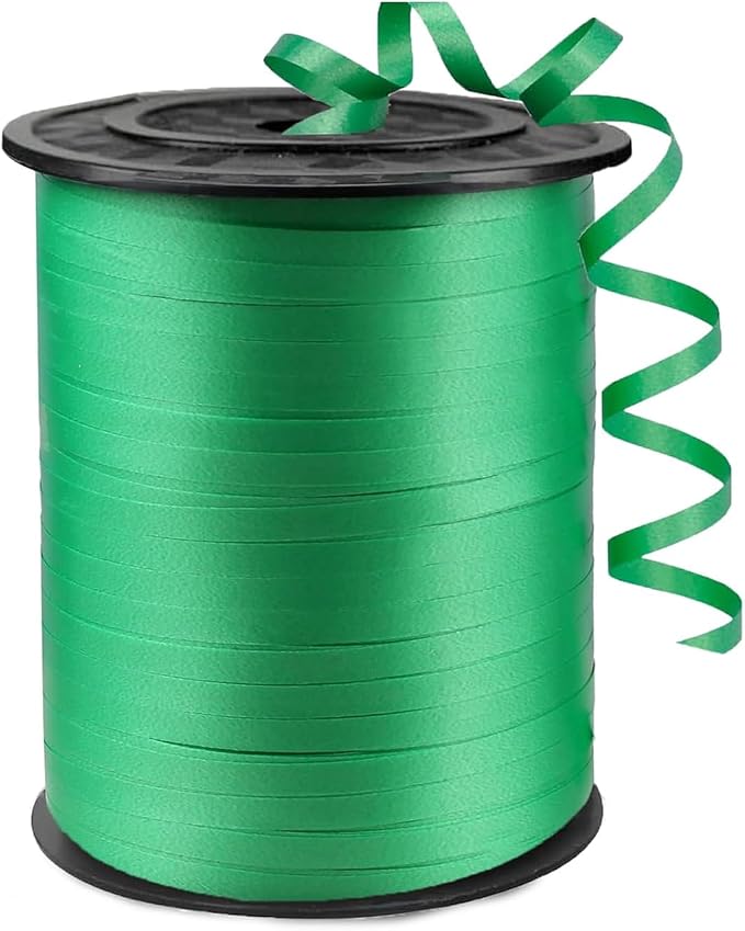 500 Yard Premium Green Curling Ribbon, PVC Plastic, Gift Wrapping, Balloon by WFAUIBR