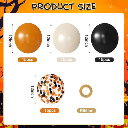 Orange and Black Balloon for Halloween Graduation Birthday Party Decoration | - Image 2