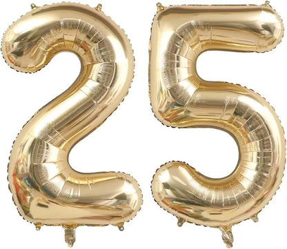 40 Inch Light Gold 52 25 Balloon Numbers, Foil Mylar Helium Large 25 Number by Unknown