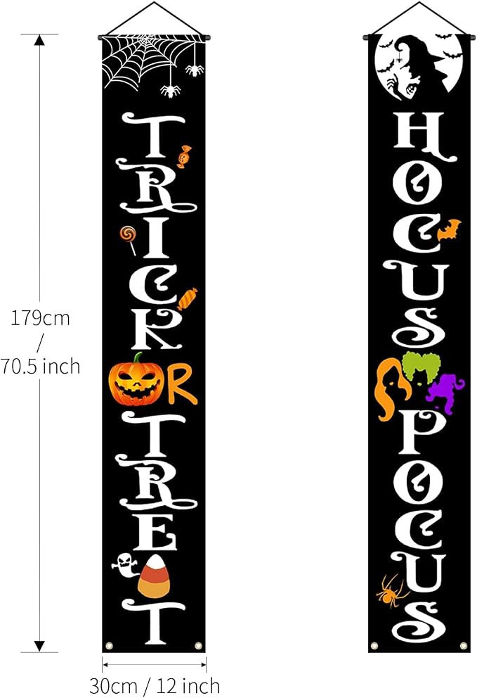 Olanrun Hanging Halloween Door Decorations, 70-inch Front Door Banner Decor - Image 4