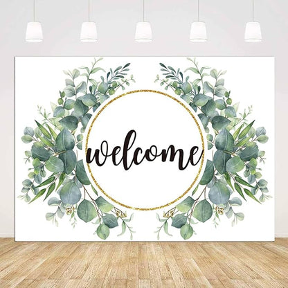 6x4ft Watercolor Greenery Leaves Housewarming Backdrop, Elegant Floral Green by Unknown