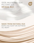 THXSILK Silk Pillowcase for Hair and Skin, 100% Mulberry Silk Bed Pillowcase Grade 6A+, Hypoallergenic Soft Breathable Silk Pillow Case with Hidden Zipper, King Size Pillow Case(Beige)