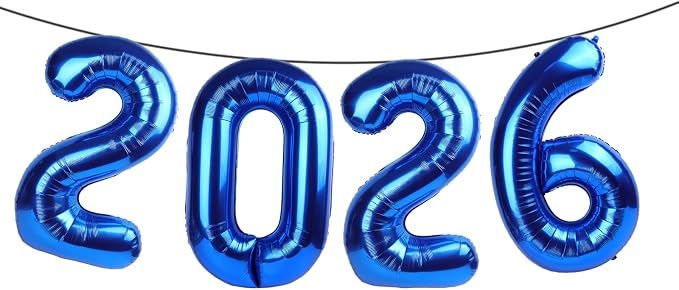 Dark Blue 2026 Balloons Number, Number 20 Balloons 40 Inch Big Foil Balloon by Argthjy