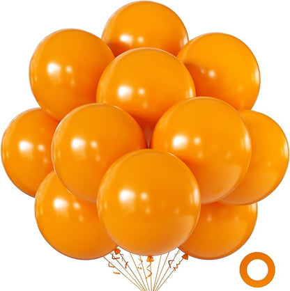 10 Pcs 18 Inch Orange Matte Latex Balloons by KALOR