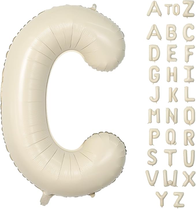 Biapian 40 Inch Letter C Balloons, Giant Cream C Foil Balloon, Big Single by BIAPIAN