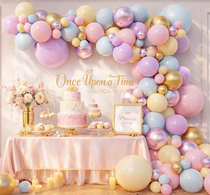Princess Balloon Arch Kit for Once Upon a Time Girls Birthday Storybook Baby by Beaumode