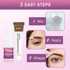 Eyelash & Eyebrow Color Kit, Professional Instant Lash & Brow Color Kit with Natural Results, Easy to Use, Eye Brow & Eye Lash Coloring Set DIY Hair Coloring for Salon Home Use 7ml (Brown/Light Brown)