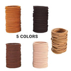 Multi-color Hair Ties Hair Elastics Rubber Bands No Damage for Thick and Curly Hair Long-Lasting Braids Ponytails Holders All Hair Types Pain-Free Hair Accessories for Women or Men 50 PCS 4MM