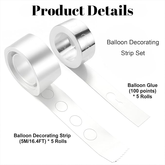 Balloon Arch Kit, 82ft Balloon Decorating Garland Tape Strips and 500Pcs Glue - Image 2