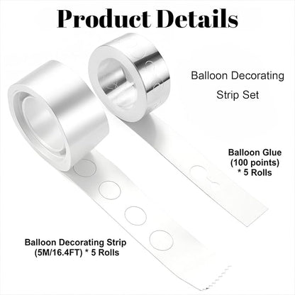 Balloon Arch Kit, 82ft Balloon Decorating Garland Tape Strips and 500Pcs Glue - Image 2