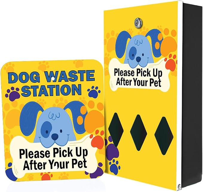 Zero Waste USA - DISPENSE-ART™ Roll Bag Dispenser & Sign - Cartoon Dogs | by ZEROWASTEUSA