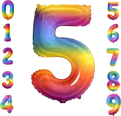 Number 5 Balloons for 5th Birthday Party Decorations, 0-100 Large No.5 Balloons by Joycard