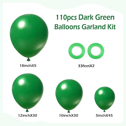 110pcs Dark Green Balloon Arch Kit - Image 2
