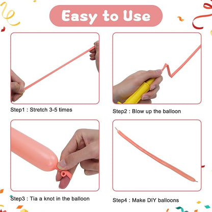 RUBFAC 100pcs Pastel 260 Balloons, - Image 4