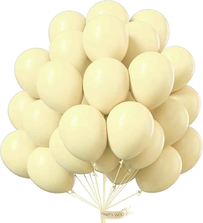 PartyWoo Pastel Yellow Balloons 50pcs Light Pale Yellow Color | Balloons by PartyWoo