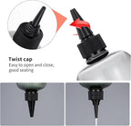driew Applicator Bottles for Hair, 16.9oz Hair Squeeze Bottle for liquids Twist-On Top Tip Cap with Ratio Graduated Scale Color Applicator Bottle Dye Pack of 2 (16.9oz Clear Black)