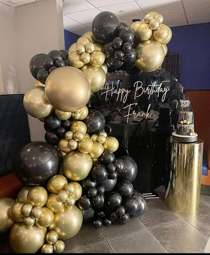 Black and Gold Balloons Garland Arch Kit 200Pcs - Image 7