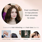 Katalaeya Hair 100% Human Hair Topper - Aurora Crown Double-Drawn Remy Clip-In Mono Base Top Piece for Women with Thinning Hair, Alopecia & Chemo Hair Loss (8R120)