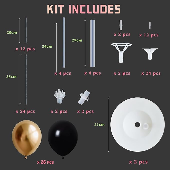 Black Gold Balloon Column Kit - Image 2