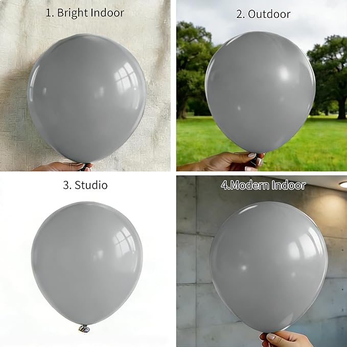 50pcs Gray Balloons, 12inch Gray Latex Balloons - Image 4