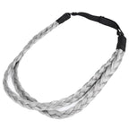 DIGUAN Double Three Strand Synthetic Hair Braided Headband Hairpiece Extension Women Girl Beauty accessory (Smoky Gray)