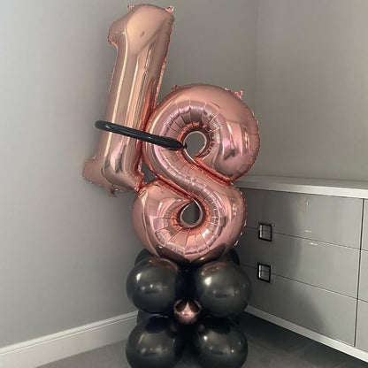 Rose Gold 18 Number Balloons, 40 Inch Big Giant Jumbo 18 or 81 Balloon Numbers - Image 3