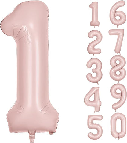 40 inch Pink Number Balloon Light Pink 1 Balloon Number 1 Balloon by Yeodong