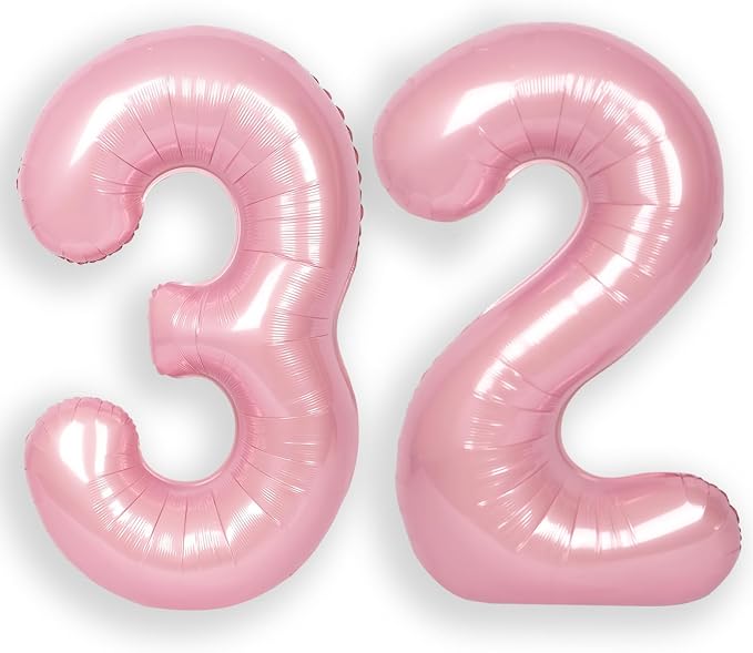 RainbowQ Pink 32 Balloon Number 40 Inch 0-40 Foil Large Balloons | Big Mylar 32 by RainbowQParty