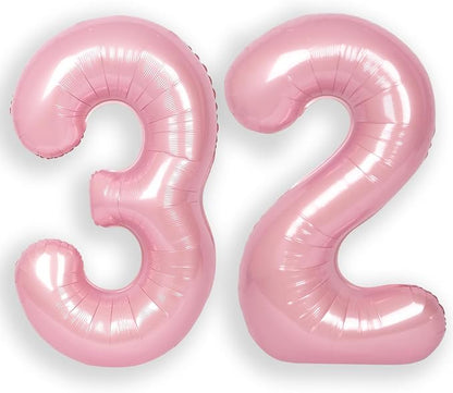 RainbowQ Pink 32 Balloon Number 40 Inch 0-40 Foil Large Balloons | Big Mylar 32 by RainbowQParty
