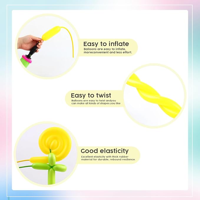260 Balloons - Yellow Long Balloons - Image 6
