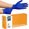 Inspire Black Nitrile Disposable Gloves | 4.5 Nitrile Safety Medical Exam Cooking Cleaning Disposable Black Gloves (Blue - Box of 100, Small)