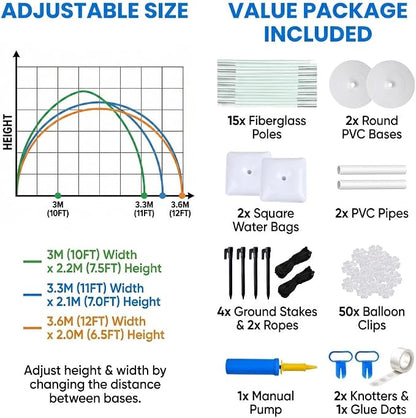 Balloon Arch Kit Stand with Foldable Storage, 10FT Wide & 9FT Tall Adjustable - Image 4