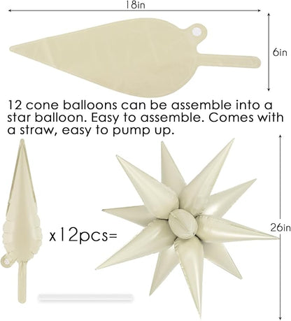 72 Pcs Star Balloons Foil Explosion Balloons Magic 12 Point Star Cone Balloon - Image 6