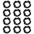 12Pcs Satin Hair Scrunchies, Black Scrunchies Hair Ties Elastic Hair Bands Ponytail Holder Hair Accessories Valentines Day Gifts for Wife