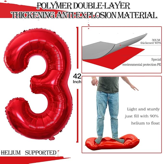 Number 13 Balloons for 13th Birthday Sweet 13 Party Decorations, 42 Inch Jumbo - Image 2