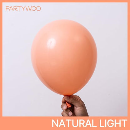 PartyWoo Peach Balloons 50pcs Light Orange Latex Helium Balloons 12 Inch | - Image 2
