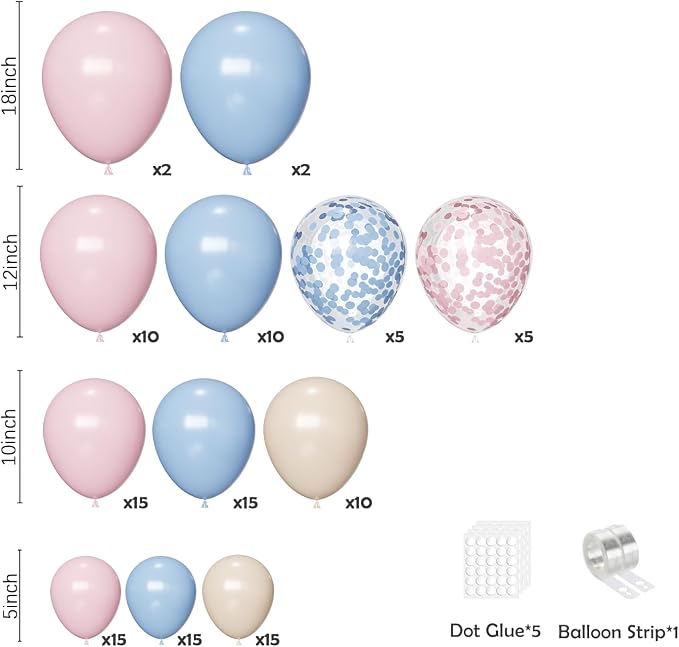 Pink and Blue Balloon Arch Kit - Image 2