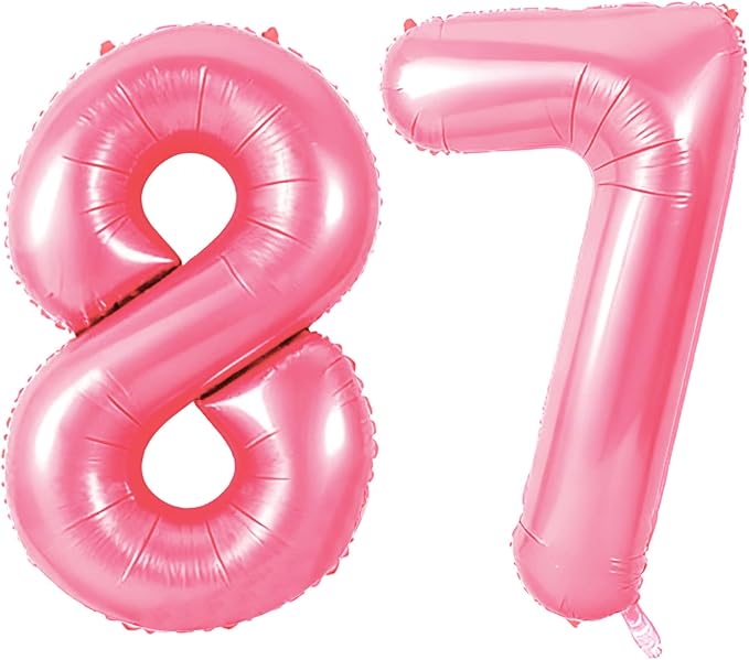 Number 87 Balloons for 87th Birthday Party Decorations, 0-100 Large No.87 by Joycard