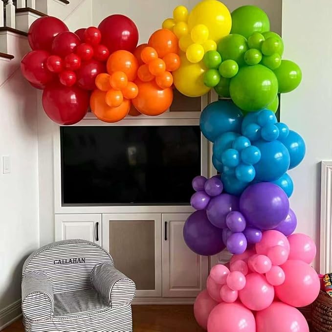 YMSZ Rainbow Colorful Balloons Arch Kit, Baby Shower, Anniversary Party - Image 7