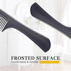 4 Pieces Combs for Women and Man, Premium Black Carbon Fiber Hair Comb Set for Teasing and Parting, Professional Combs for Hair Stylist, Fine and Wide Tooth Styling Comb for All Hair Types