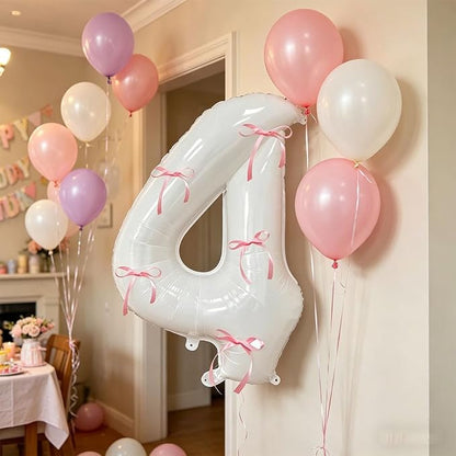 32 Inch White Number Foil Balloon - Image 2