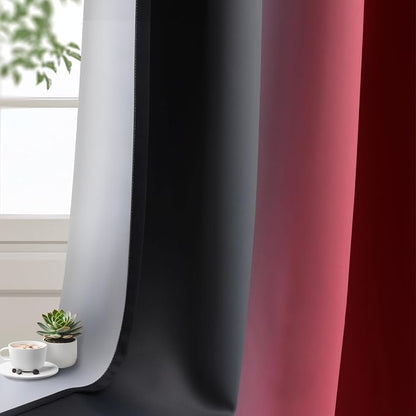 Yakamok Blackout Ombre Burgundy and Black Curtains - Image 8