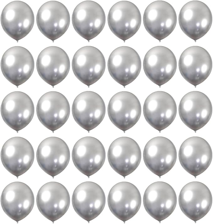 5 inch Metallic Silver Balloons by YicUik