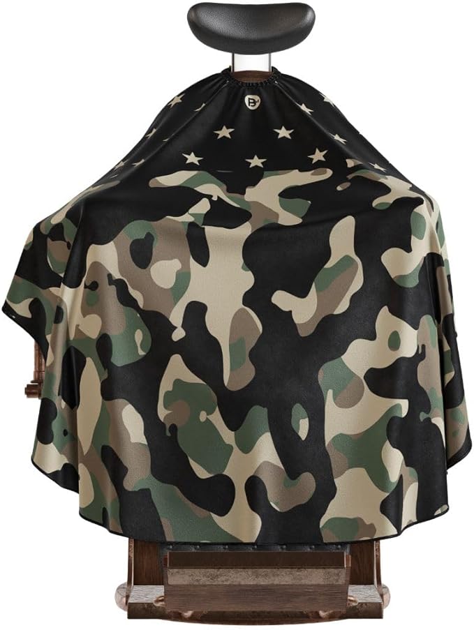 Professional Barber Cape - Hair Cutting Cape with Adjustable Neck Closure, Salon Quality Styling Cape for Hairdressers and Barbers - Army