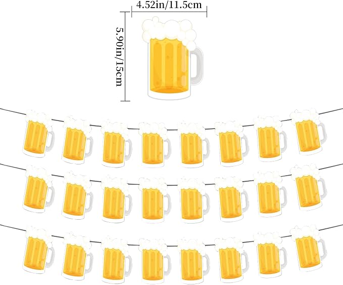 Beer Birthday Banner for Beer Party and Birthday Wedding Party Supplies - Image 2