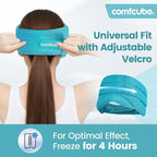 Head Ice Pack for Migraine Relief, 2 Hours Long Lasting Cold Therapy Flexible Cold Pack Head Ice Wrap Cooling Mask for Headache, Sinus Pain, Tension, Stress, Puffy Eyes