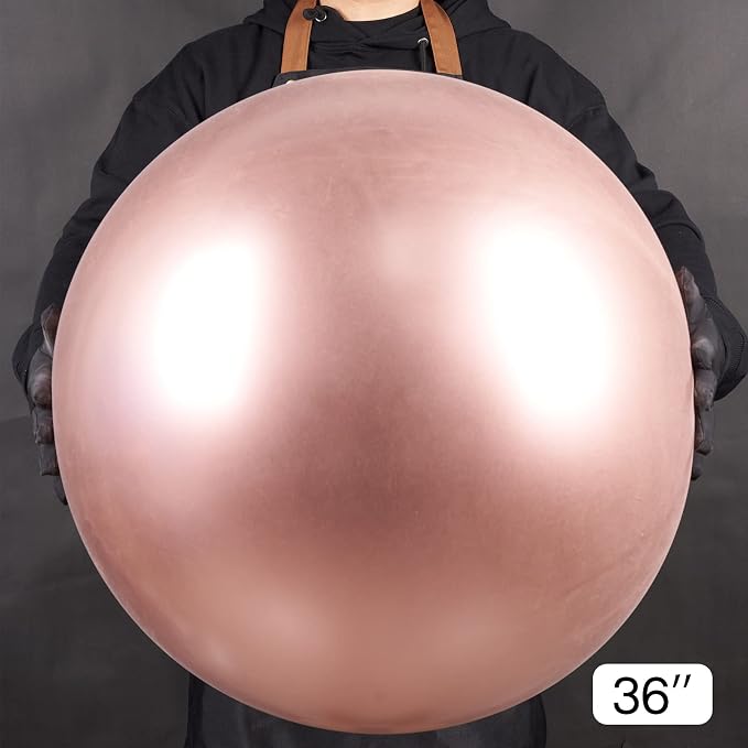 PartyWoo Rose Gold Balloons 4pcs Metallic Chrome Rose Gold Color | 36 Inch - Image 2