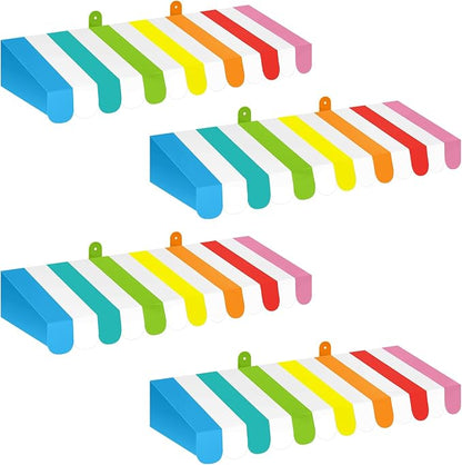Boao 4 Pack Rainbow Awning Decoration 3D Stripe Cardboard Awning Pride Month by Boao